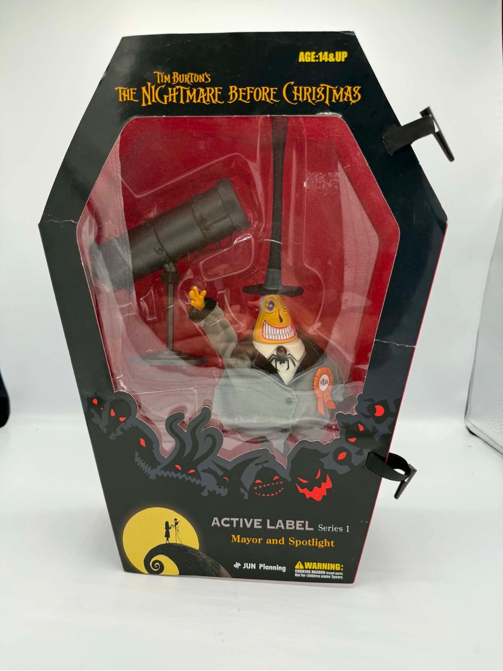 NIGHTMARE BEFORE CHRISTMAS "MAYOR & SPOTLIGHT" ACTIVE LABEL 9" ACTION FIGURE NEW